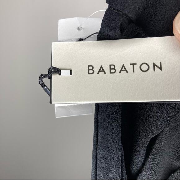 NWT BABATON Cohen Pant Cropped Mid Rise Pleated Trouser Black 8 Aritzia - Picture 8 of 9